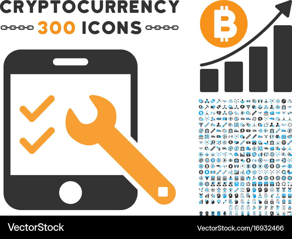 Smartphone Options & Blockchain Icons Vector Image