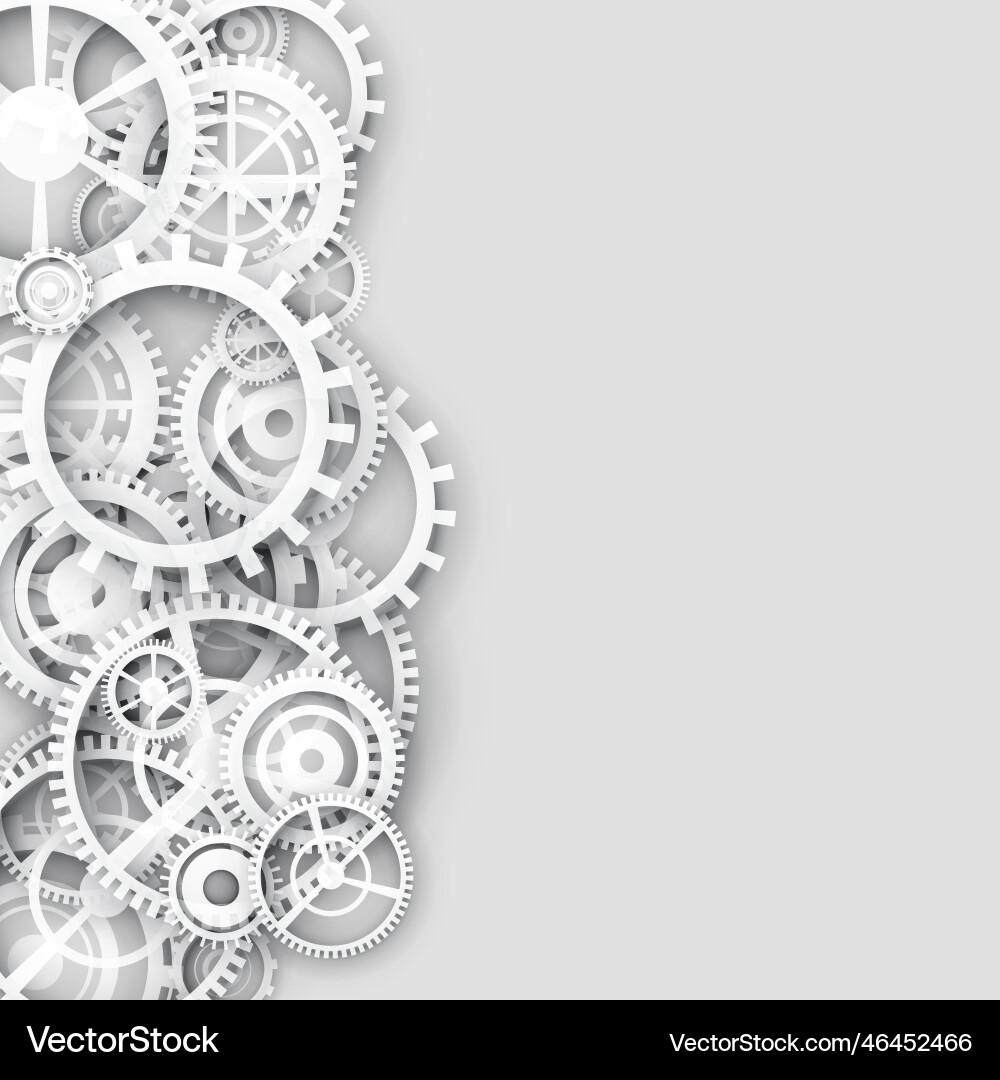 White background with 3d gears and text space vector image