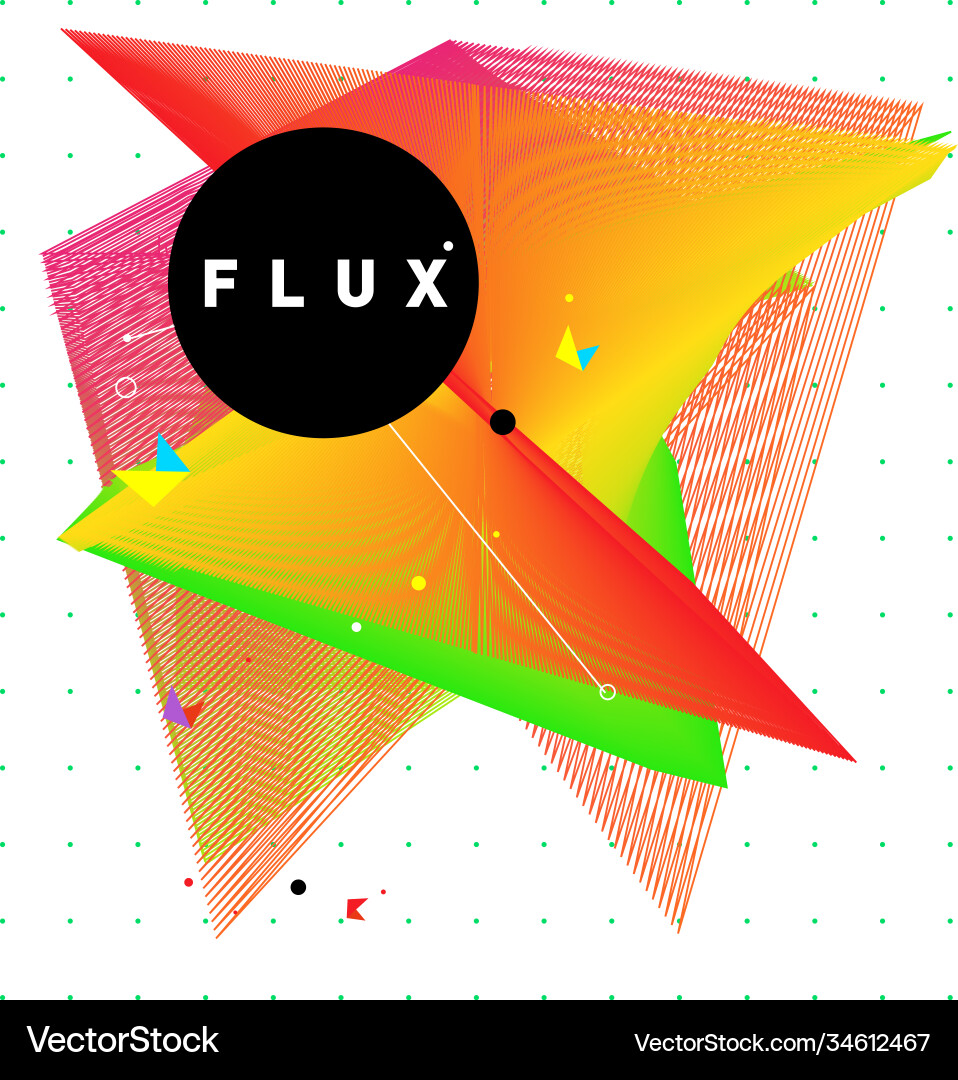3d colorful wave background dynamic flux effect Vector Image