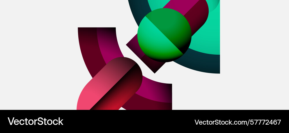 Abstract shapes overlap creating vibrant vector image