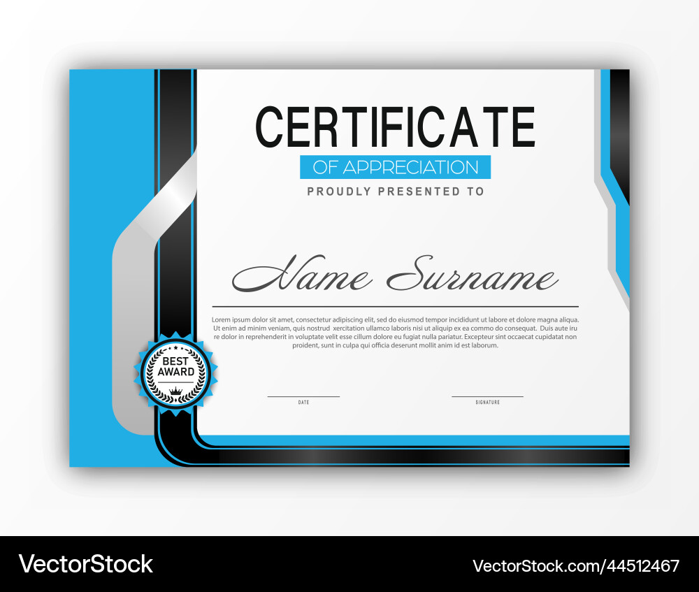 Certificate the template of form Certificate the template of form vector image