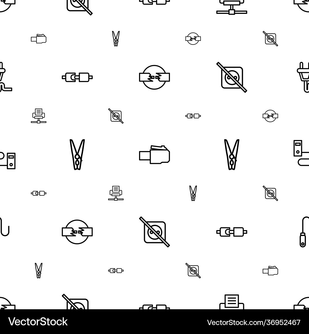 Cord icons pattern seamless white background vector image