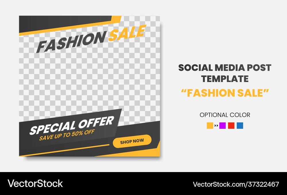 Creative fashion sale promo social media post Creative fashion sale promo social media post vector image