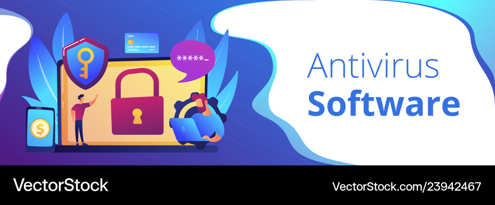 Cyber security software concept banner header Cyber security software concept banner header vector image