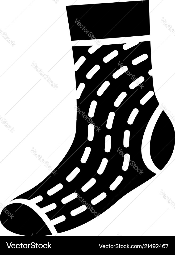 Dash line sock icon simple style Dash line sock icon simple style vector image