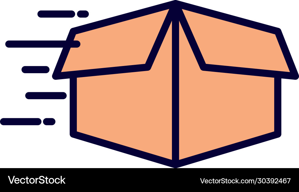Delivery open box line and fill style icon Vector Image