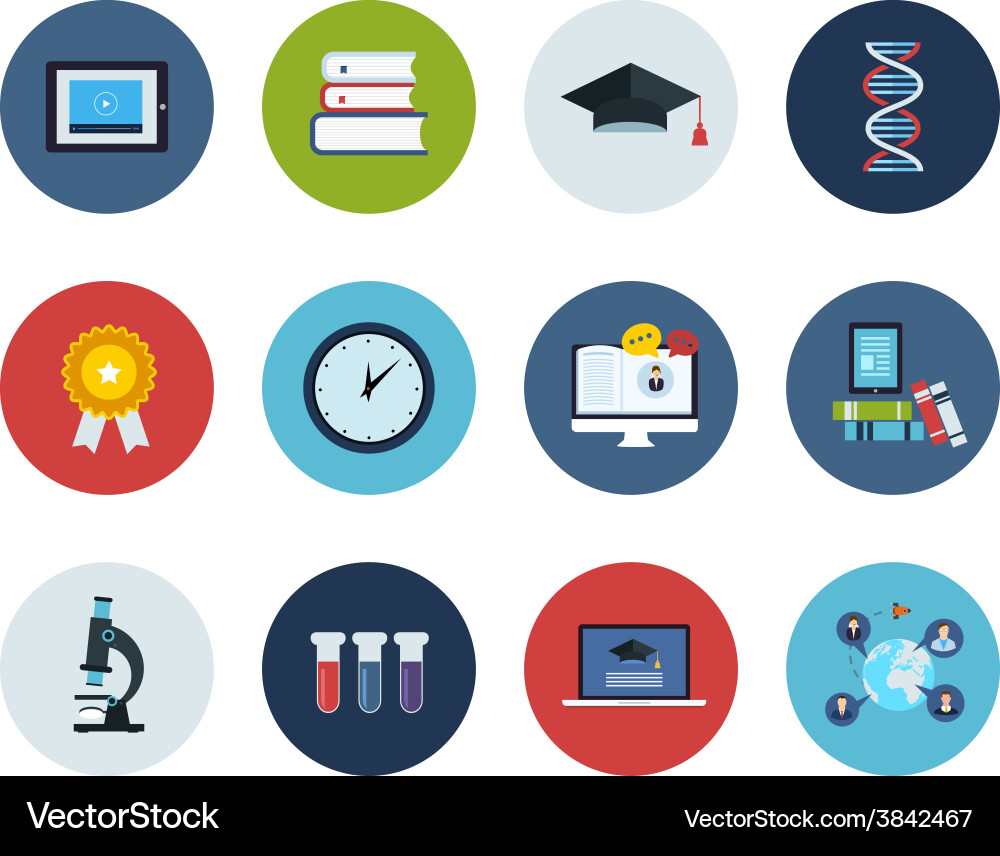 Education and science icons Vector Image