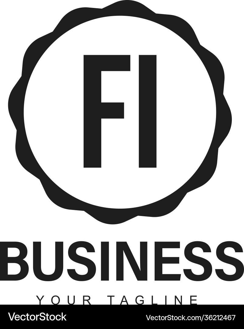 Fi initial a logo design with abstract style Fi initial a logo design with abstract style vector image