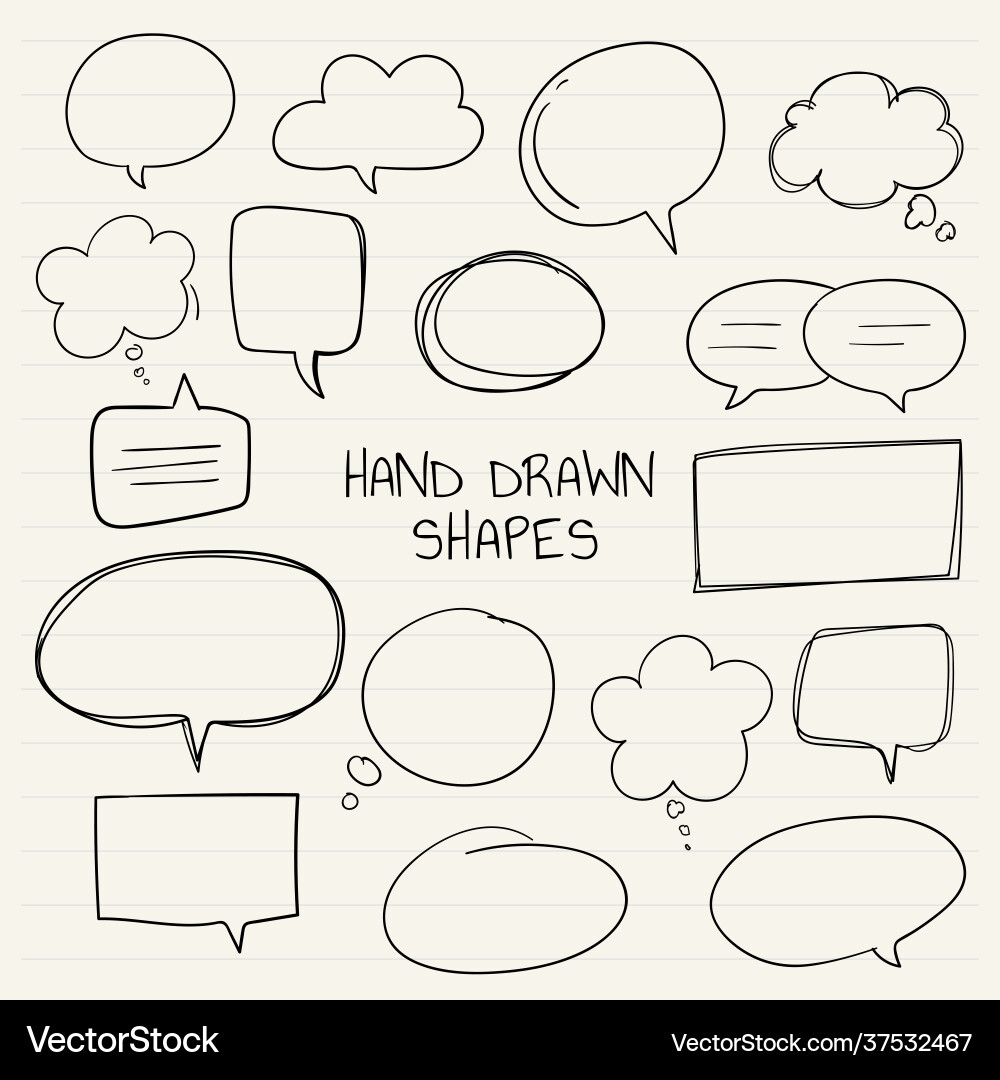 Hand Drawn Speech Bubbles Vector Image