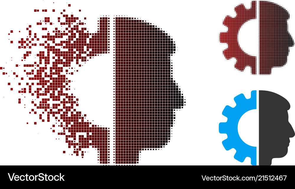 Pixel Disintegration Android Icon Vector Image