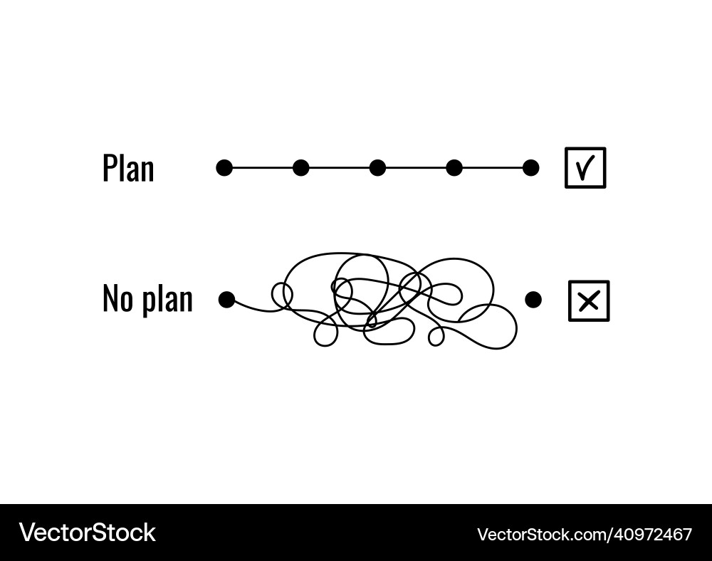 Plan concept with control points smooth Vector Image