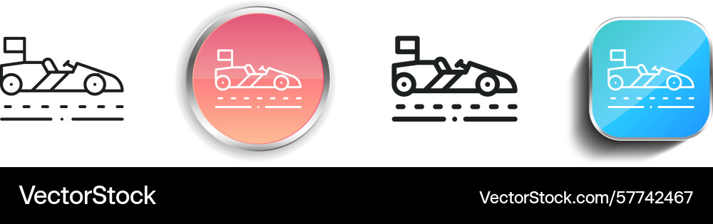 Race icon thin linear regular and button style vector image