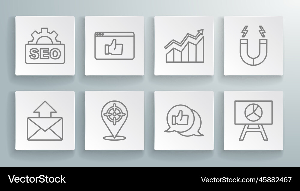 Set line mail and e-mail customer product rating Set line mail and e-mail customer product rating vector image