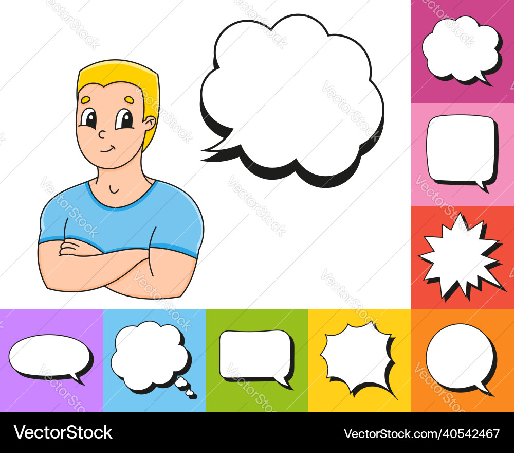 Set of speech bubbles different shapes Set of speech bubbles different shapes vector image