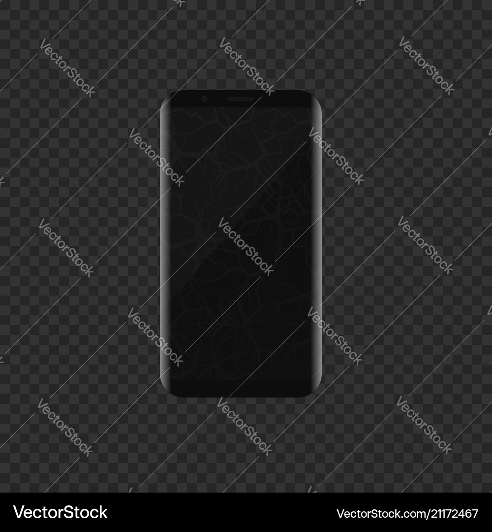Smartphone with broken display Smartphone with broken display vector image