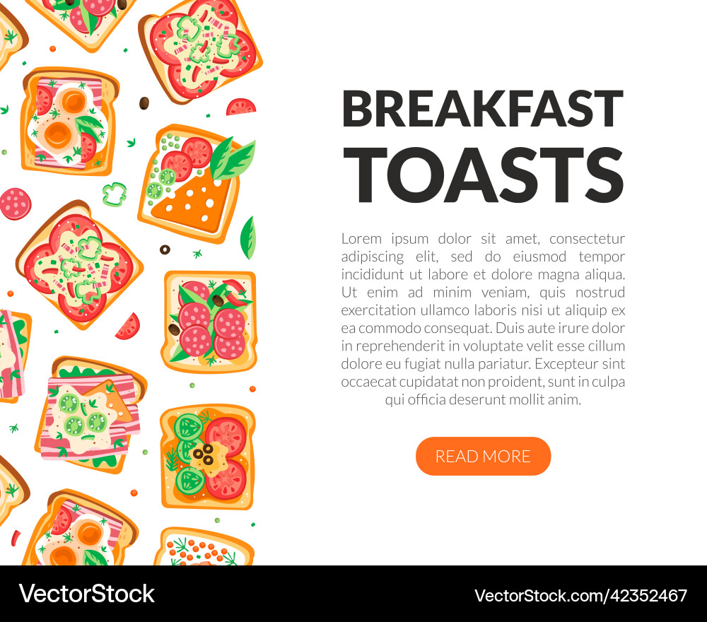 Tasty toast with wurst sliced bacon and egg Tasty toast with wurst sliced bacon and egg vector image