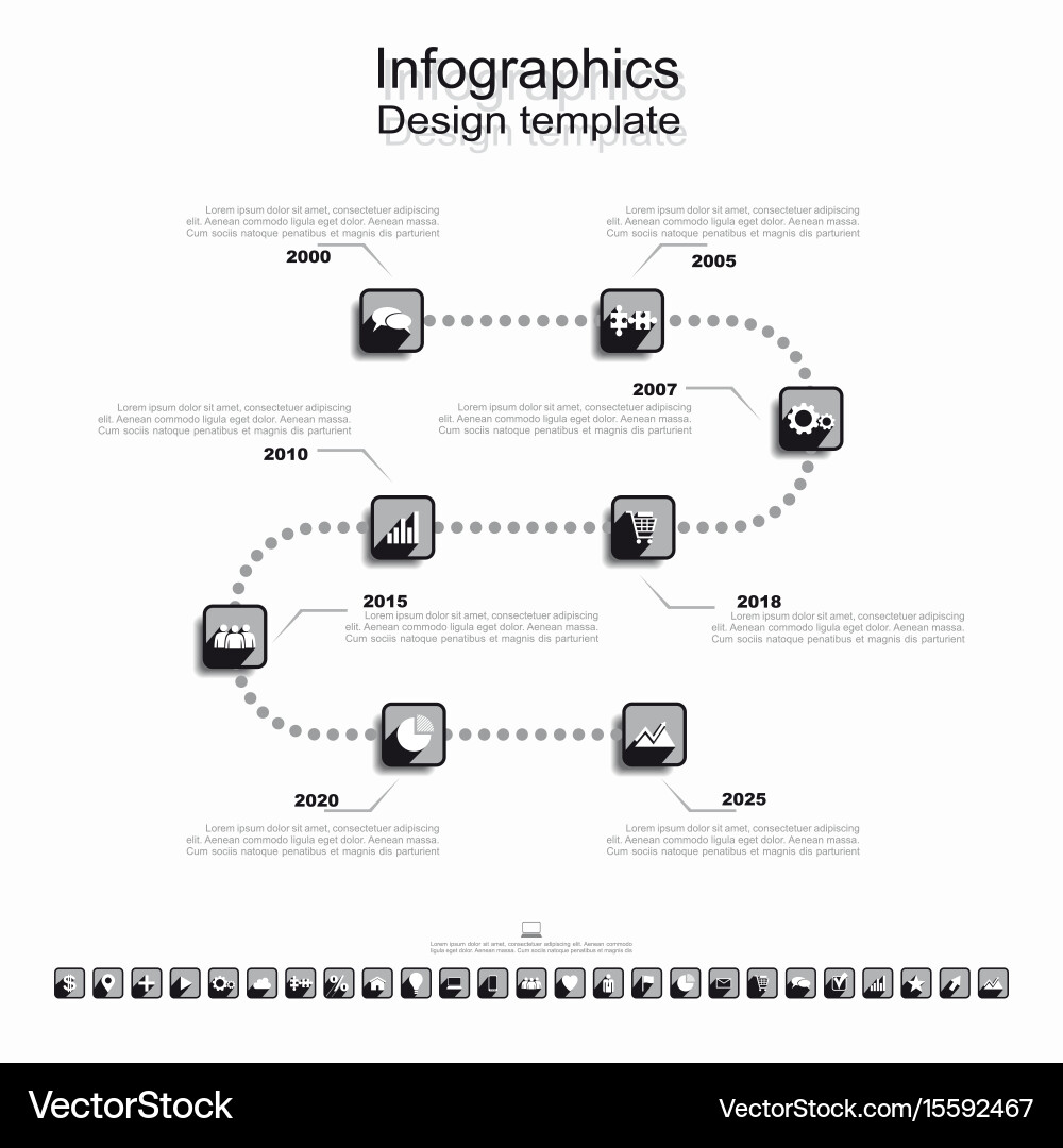 Timeline Data Chart Template Vector Image