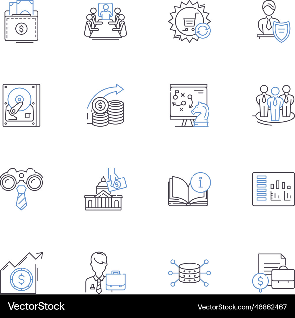Up and down line icons collection ascend descent Vector Image