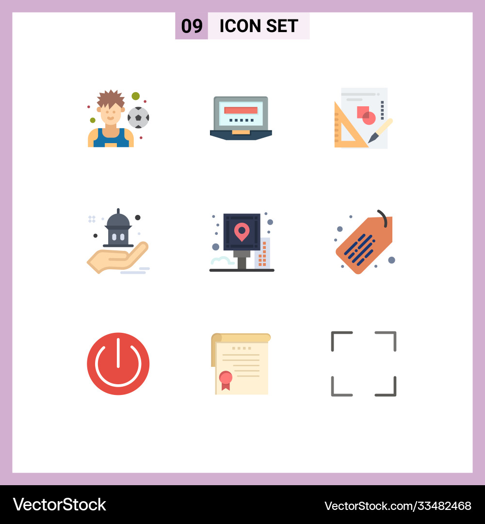 9 universal flat colors set for web and mobile Vector Image