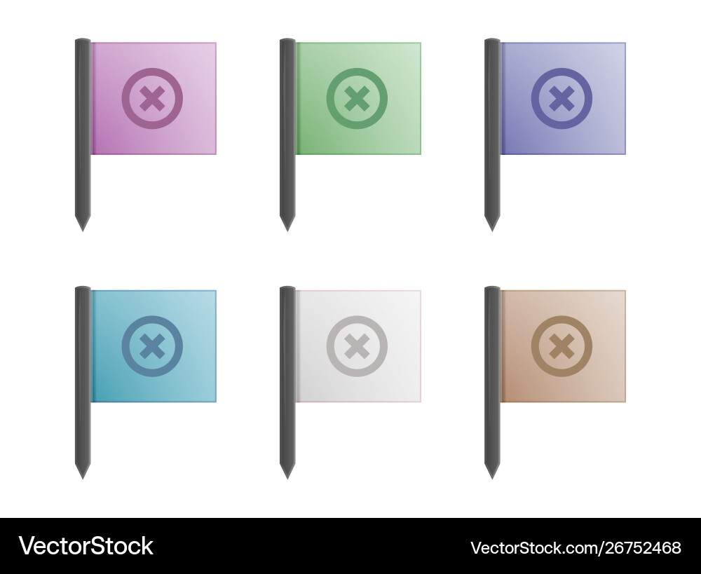 Color marker flags with stick Color marker flags with stick vector image