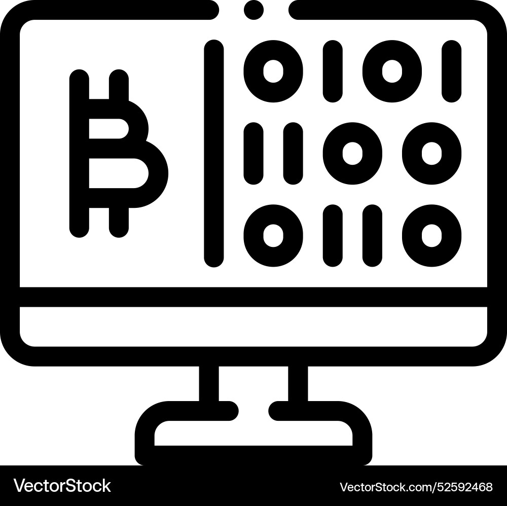 Computer icon thin linear style design isolated Computer icon thin linear style design isolated vector image