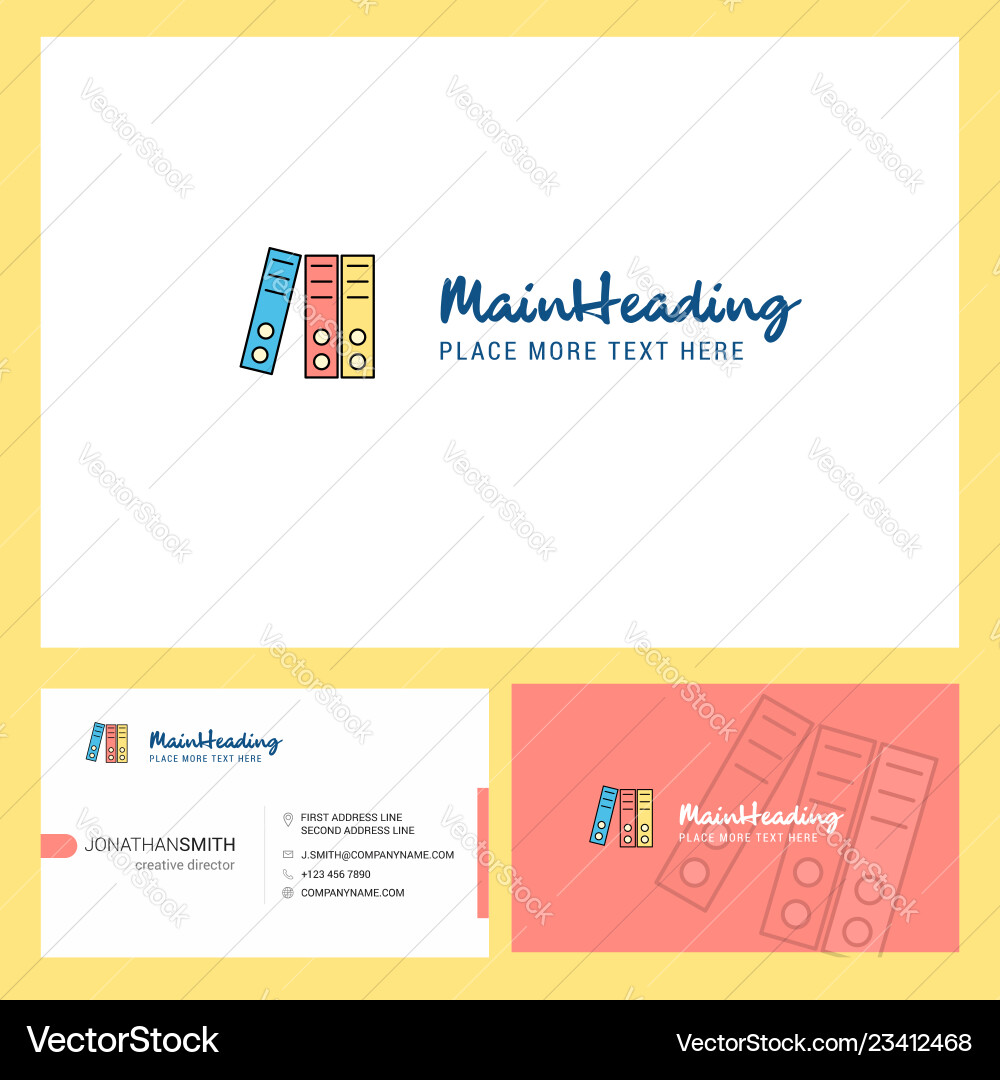 Files logo design with tagline front and back Files logo design with tagline front and back vector image