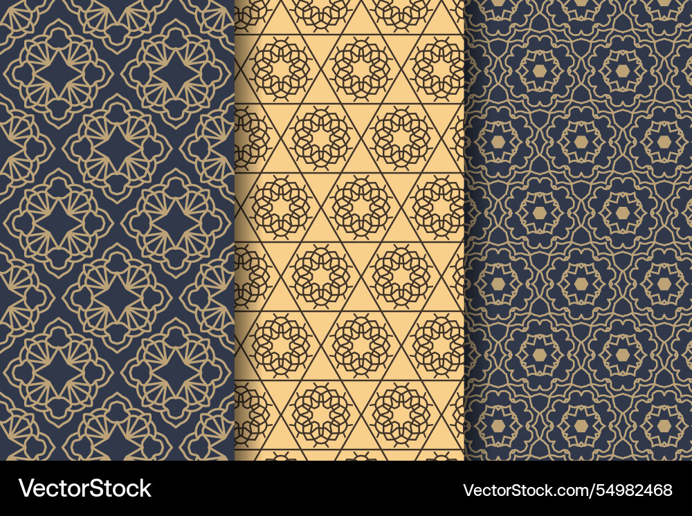 Flat design linear arabic pattern collection Vector Image