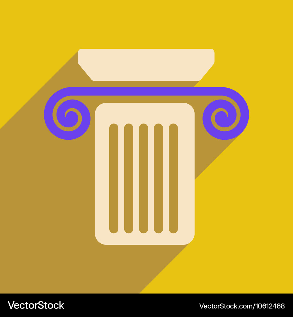 Flat web icon with long shadow column vector image