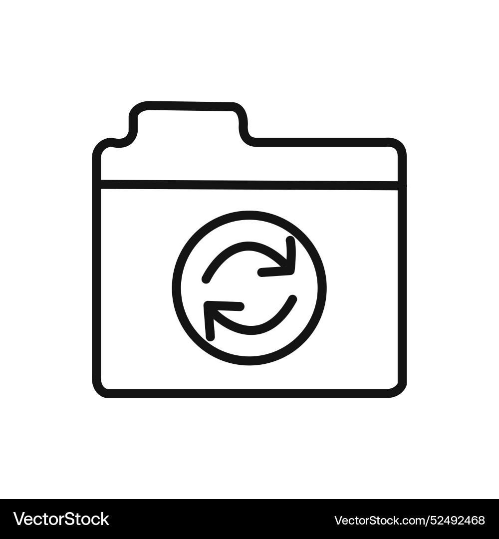 Folder sync icon linear graphics set Folder sync icon linear graphics set vector image