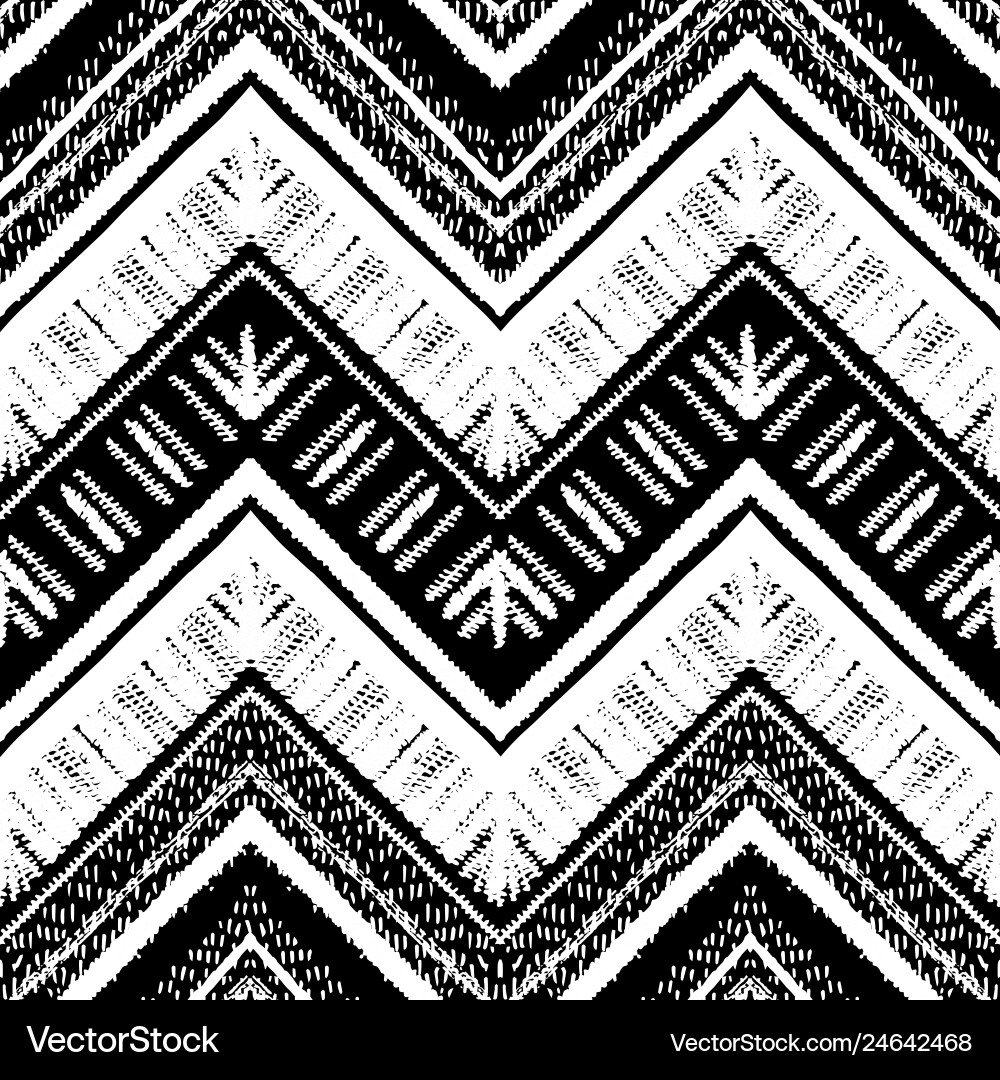 Hand drawn zigzag and stripe pattern Hand drawn zigzag and stripe pattern vector image