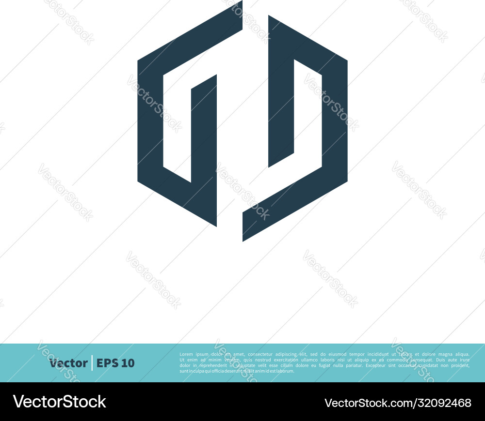 Hexagon Letter G Logo Icon Template Vector Image