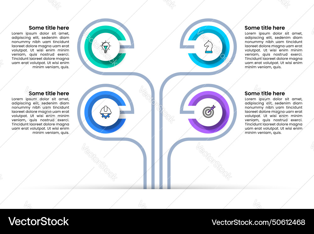 Infographic template abstract tree with 4 steps vector image