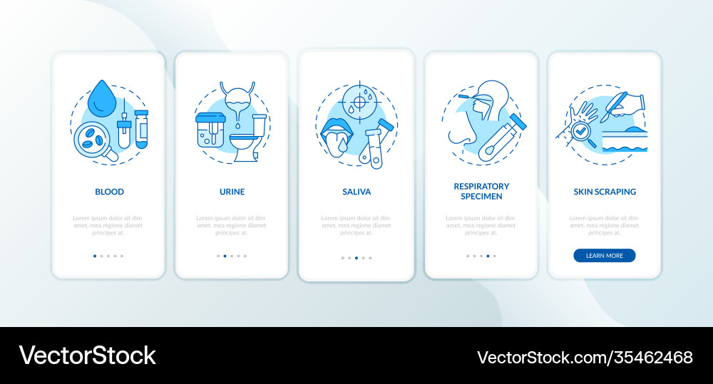 Lab samples onboarding mobile app page screen Lab samples onboarding mobile app page screen vector image