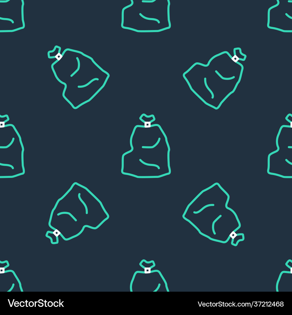 Line garbage bag icon isolated seamless pattern Line garbage bag icon isolated seamless pattern vector image