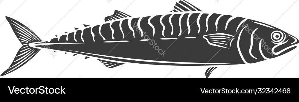 Mackerel fish glyph icon vector image