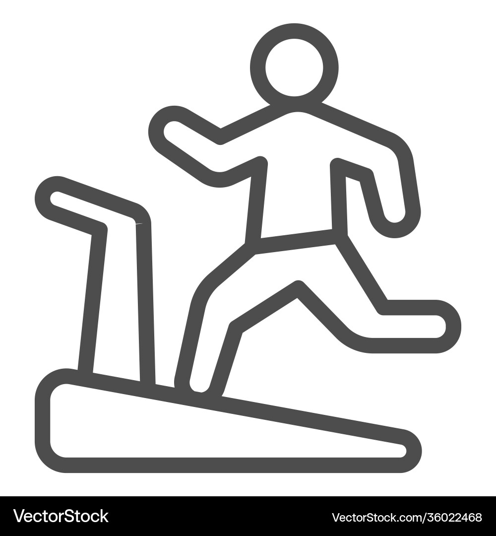 Man on treadmill line icon diet concept exercise Vector Image