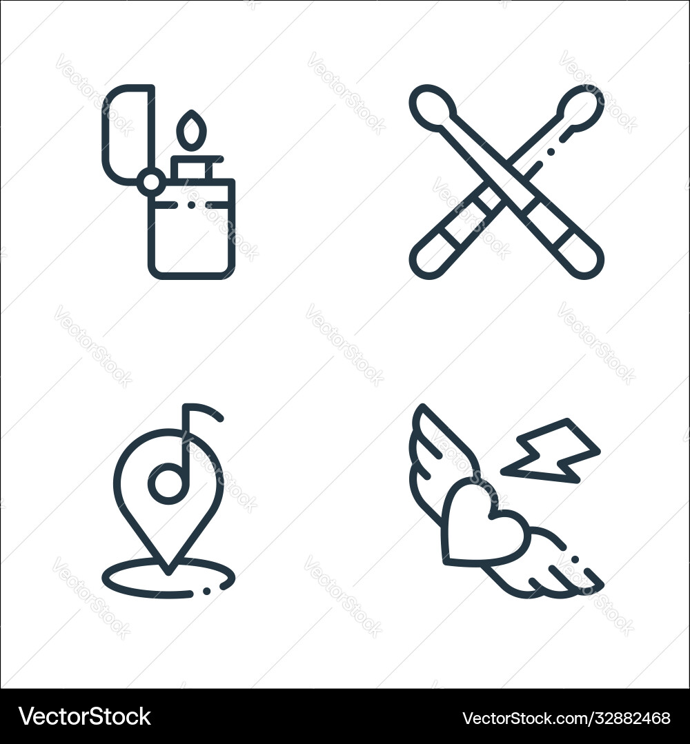 Rock n roll line icons linear set quality Rock n roll line icons linear set quality vector image