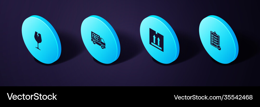 Set isometric verification delivery list Set isometric verification delivery list vector image