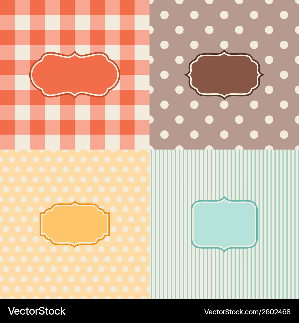 Set of four patterned backgrounds with frames vector image