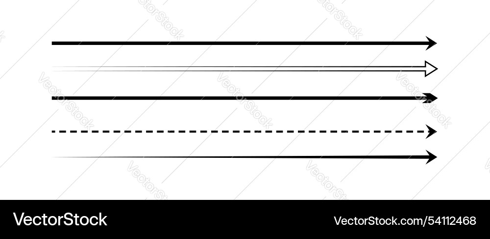 Straight long arrow navigation elements Straight long arrow navigation elements vector image