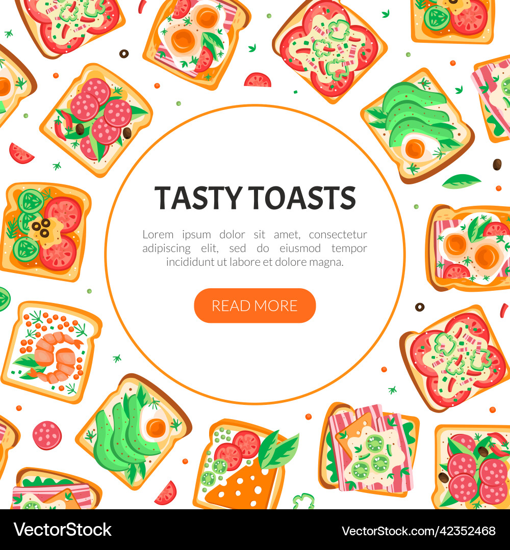 Tasty toast with wurst sliced bacon and egg Tasty toast with wurst sliced bacon and egg vector image