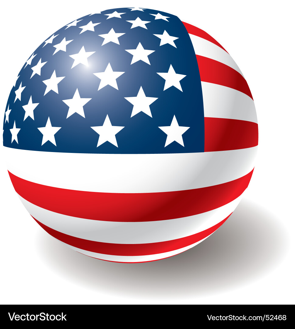 USA Flag Sphere Vector Image