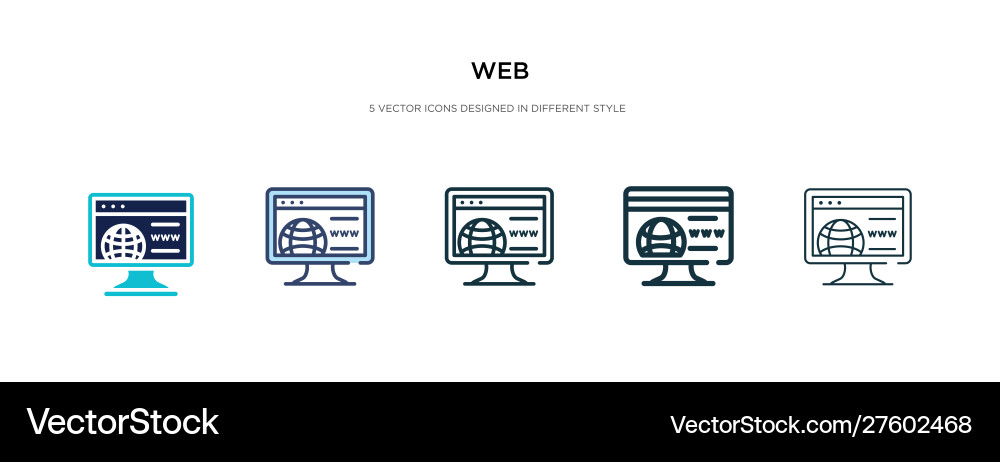 Web icon in different style two colored Vector Image