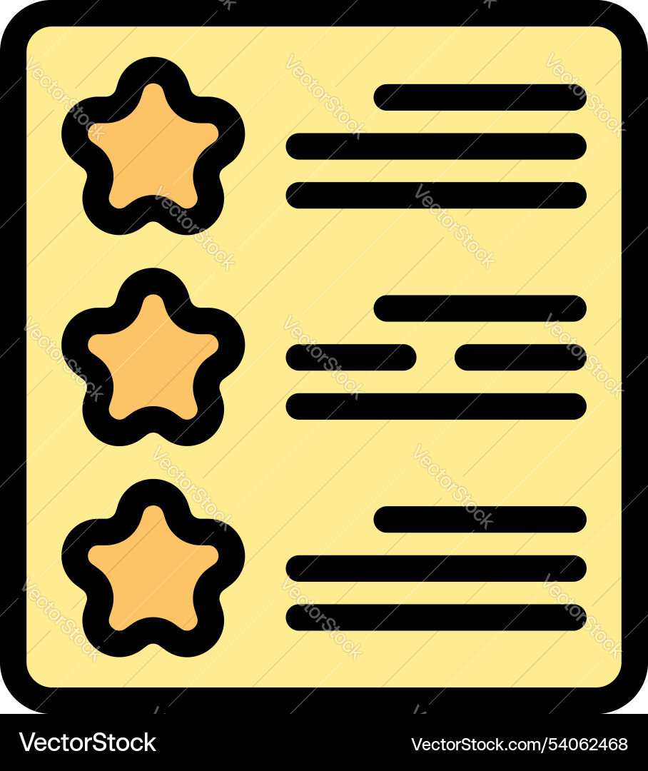 Wish list with stars representing priority level vector image