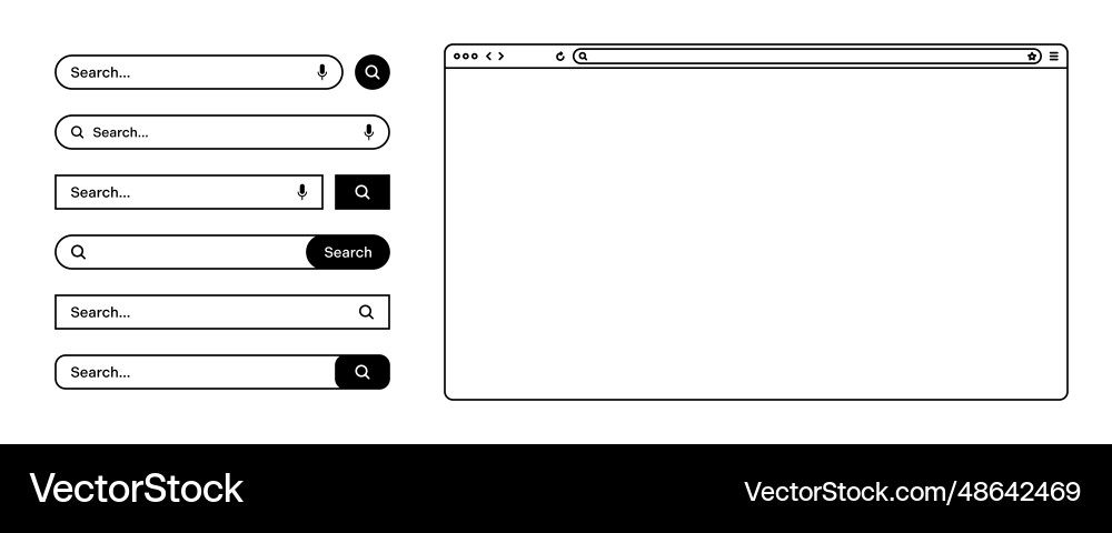 Blank web browser internet page window Blank web browser internet page window vector image