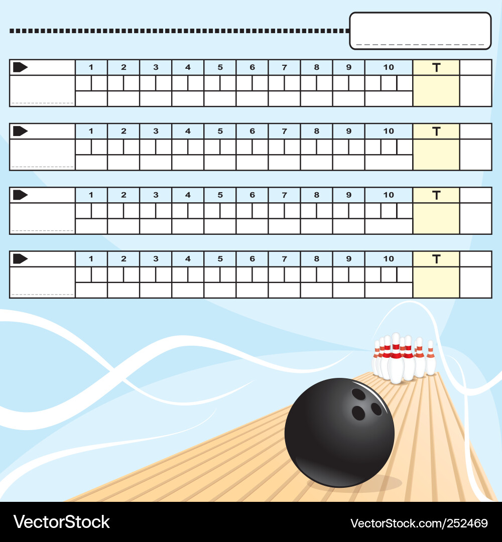 bowling-scoreboard-template-royalty-free-vector-image for Free Printable Printable Bowling Score Sheet Bowling Scoreboard Template Royalty Free Vector Image for Free Printable Printable Bowling Score Sheet