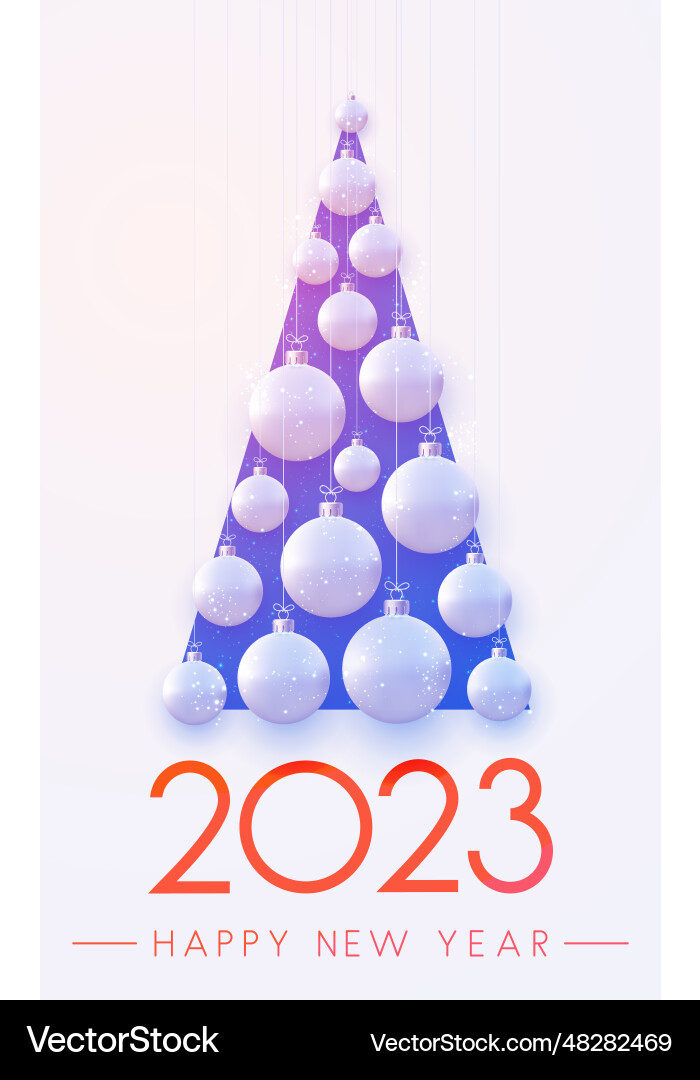 Christmas tree made of hanging purple baubles Christmas tree made of hanging purple baubles vector image
