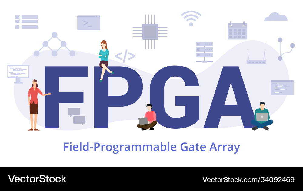 Fpga Feld programmierbares Gate-Array-Konzept Fpga Feld programmierbares Gate-Array-Konzept vektorbild