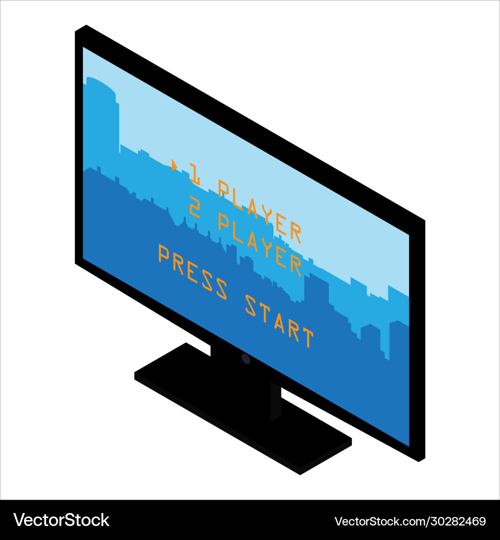 Game Console Press Start - Isometric View Vector Image