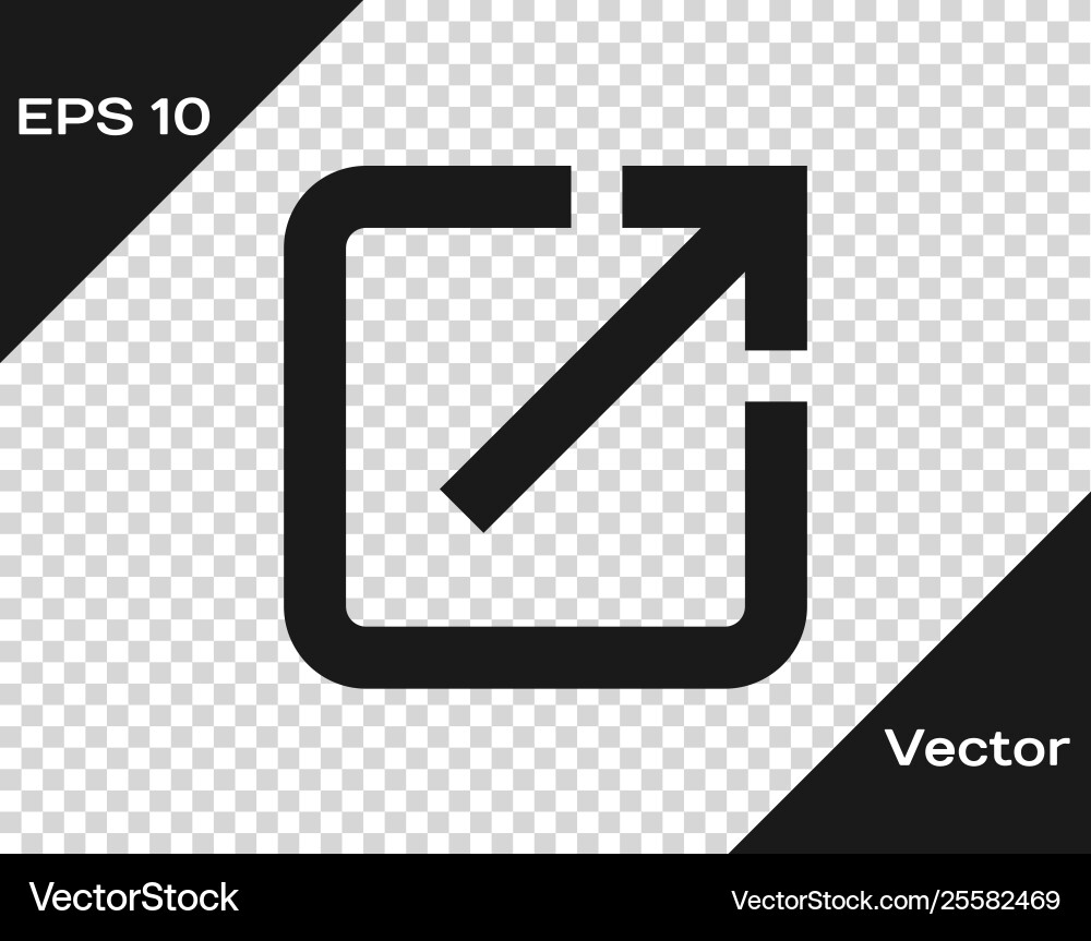 Grey open in new window icon isolated vector image